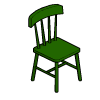 4-Slat Dark Green Chair