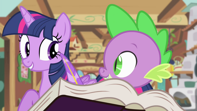 File:Twilight looking at Spike S4E11.png