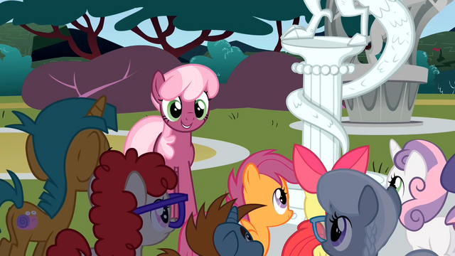 File:Fillies and colts next to Discord's statue S2E01.png