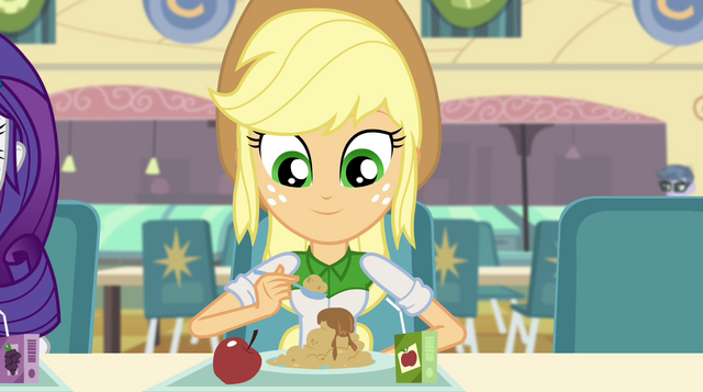 File:Applejack eating lunch EG2.png