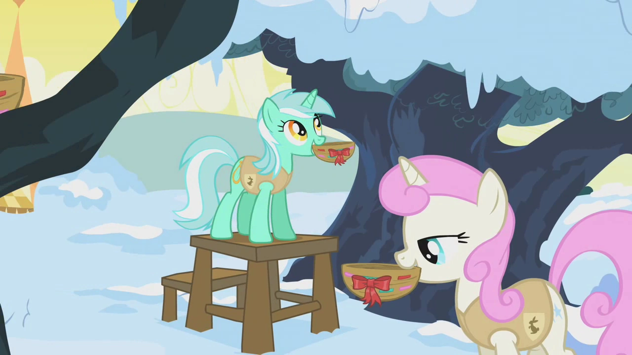 Image Lyra Heartstrings and Twinkleshine hanging bird nests S01E11