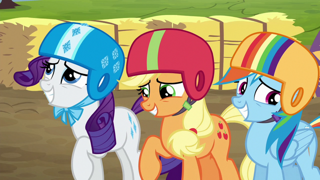 File:Rarity, AJ, Rainbow feeling embarrassed S6E14.png