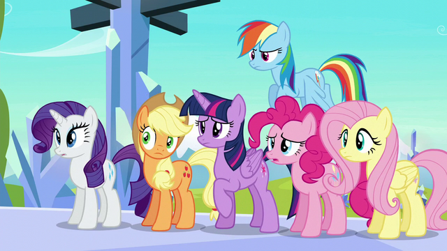 File:Mane Six hears Flurry Heart about to sneeze S6E2.png