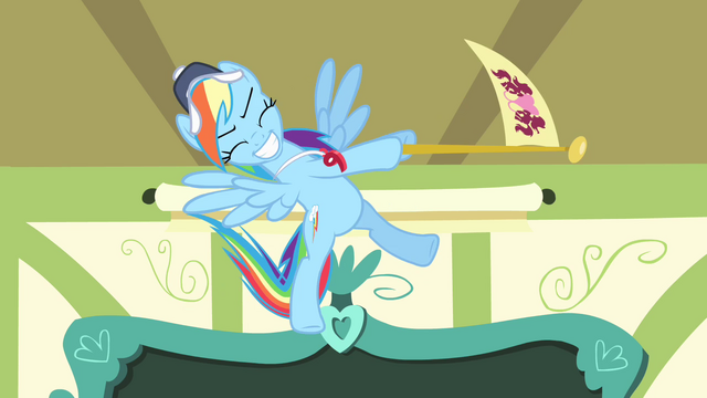 File:Rainbow Dash waving a flag S4E05.png