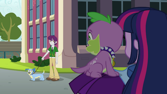 File:Twilight and Spike getting strange looks EG.png