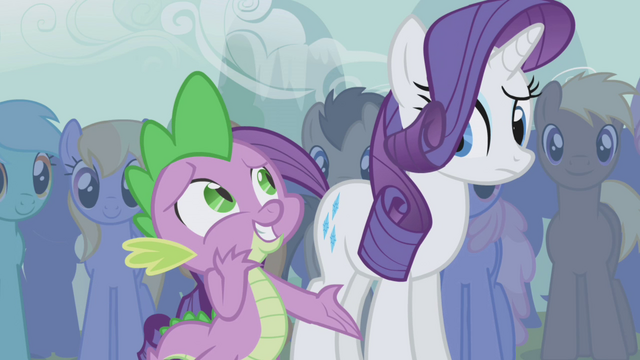 File:Spike awkward around Rarity S1E06.png