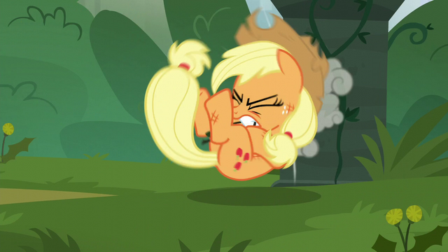 File:Applejack tumbles backward into statue S5E16.png