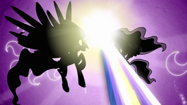 File:Celestia and Luna firing a beam at King Sombra S03E01.png