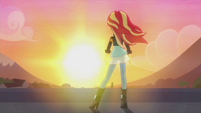 File:Sunset Shimmer faces the sunset EG2.png