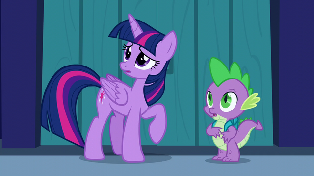 File:Twilight and Spike look at the indoors of the castle S5E26.png