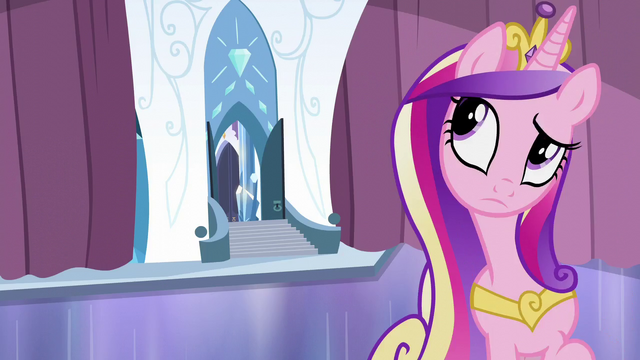 File:Cadance tries to sense where Flurry Heart is S6E2.png