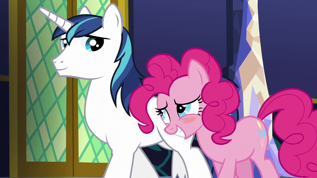 File:Pinkie Pie blushing at Shining Armor S5E19.png