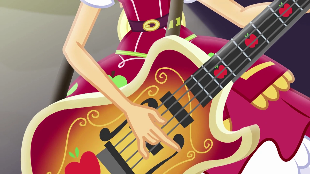 Image Applejack strumming her bass guitar EG4.png My Little Pony