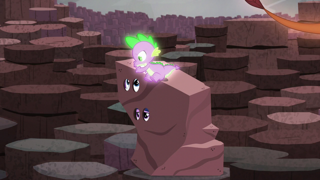 File:Spike shushes Twilight and Rarity S6E5.png