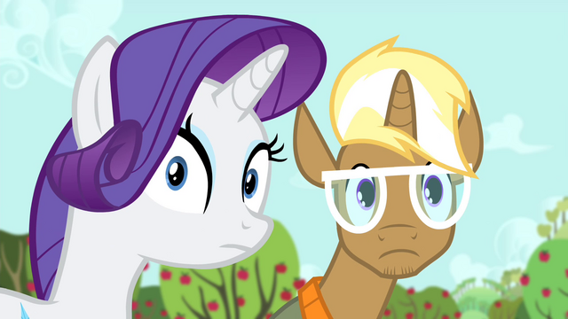 File:Rarity and Trenderhoof looking at Applejack S4E13.png