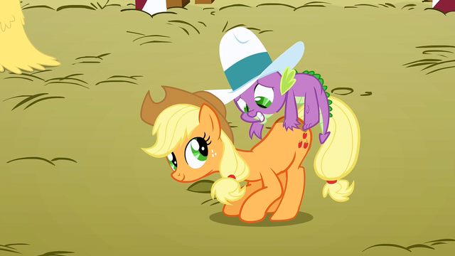File:Spike on Applejack S1E13.png