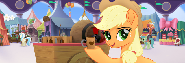 File:MLP The Movie Hasbro website - Applejack selling cider.png