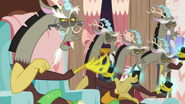 File:Discord's duplicates don't like his second outfit S7E12.png