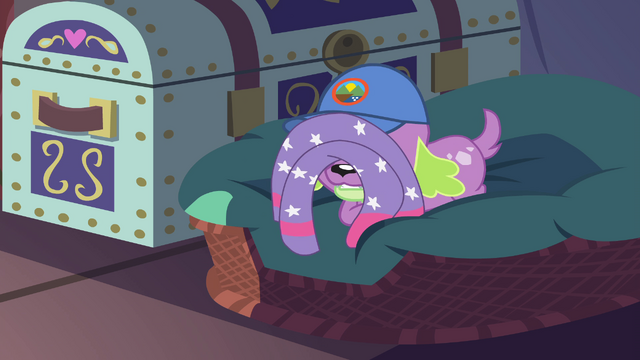 File:Spike with Twilight's socks on his face EG4.png