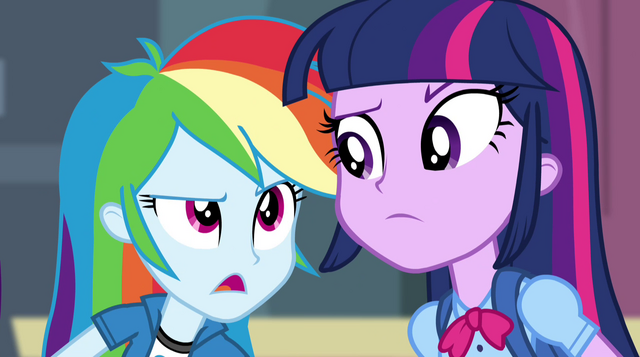 File:Rainbow Dash "weren't there rainbows and lasers" EG2.png