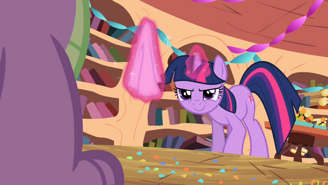 File:Twilight is ready to wipe Spike's cheek S2E10.png