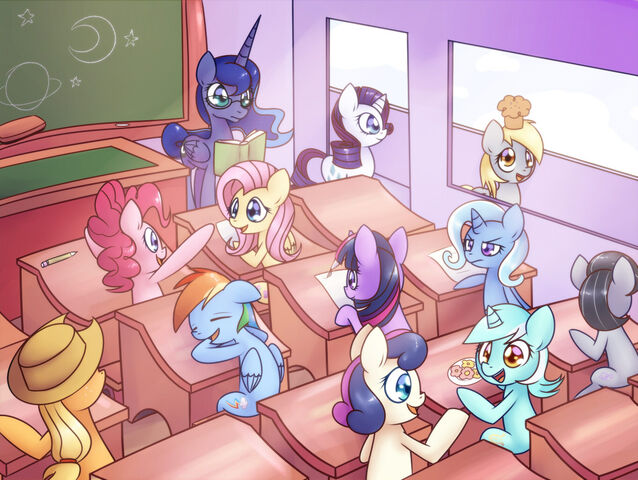 File:FANMADE ponies in a classroom by solar-slash.jpg
