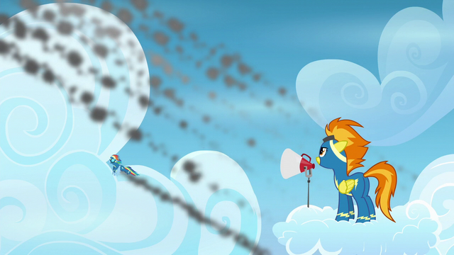 File:Rainbow Dash trails behind the others S6E7.png