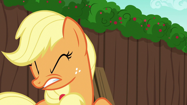 File:Applejack clenching her eyes shut S6E14.png