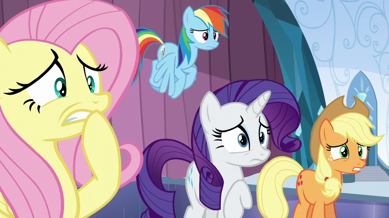 Image - Fluttershy, Rainbow, Rarity, and AJ worried S6E2 Image - Fluttershy, Rainbow, Rarity, and AJ worried S6E2