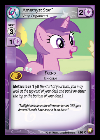 File:Amethyst Star, Very Organized card MLP CCG.png