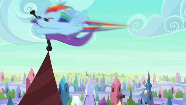 File:Rainbow Dash taking flag S3E1.png