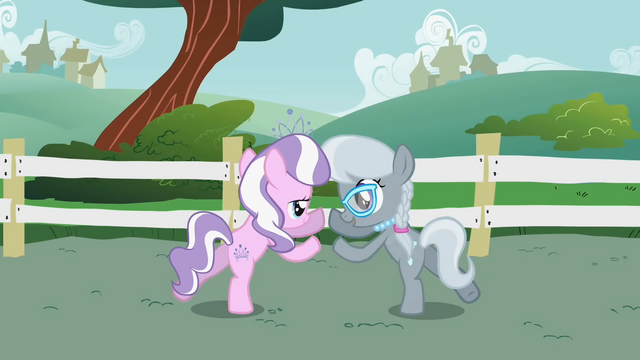 File:Diamond Tiara and Silver Spoon saying their chant S1E12.png