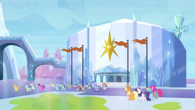 File:Twilight's friends outside the stadium S4E24.png
