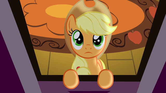 File:Applejack looking at the sky S3E8.png