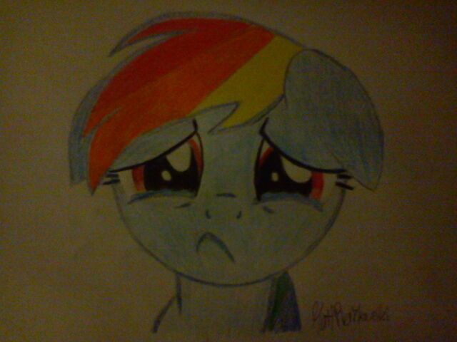 File:FANMADE SparTechV's Drawing of Rainbow Dash Crying.jpg