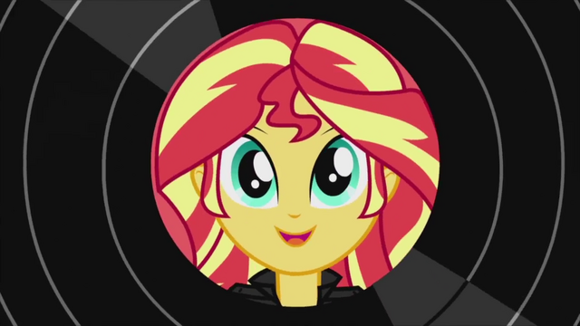 File:Sunset Shimmer vinyl record face close-up EG2.png