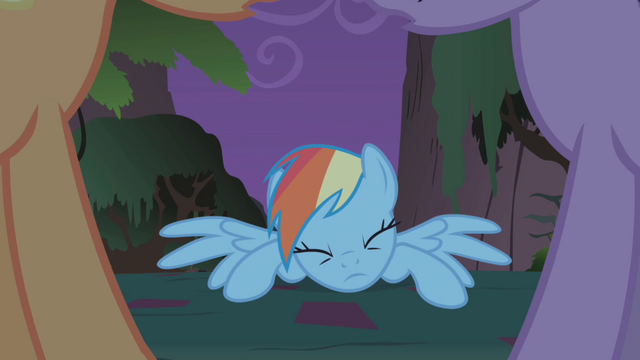 File:Rainbow Dash lying on the ground S01E02.png