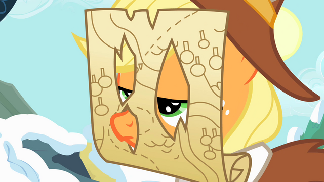 File:Applejack wearing a map on her face S2E11.png