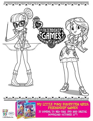 File:Sci-Twi and Sunset Shimmer Friendship Games coloring page.jpg
