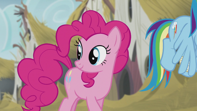 File:Pinkie looking back to the statue S5E8.png