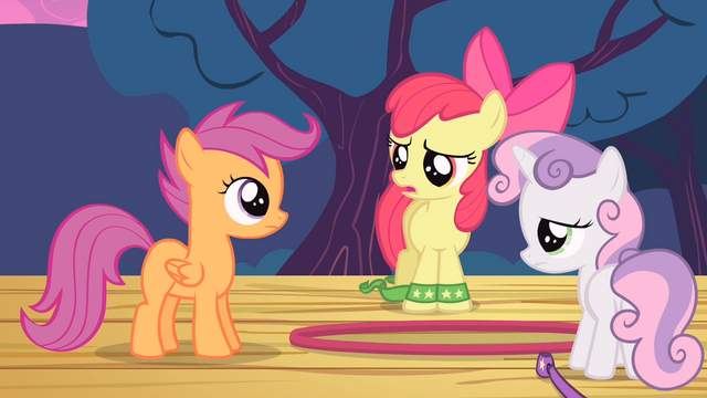 File:Apple Bloom and Sweetie Belle tired S4E05.png