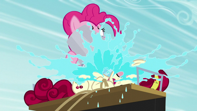 File:Pinkie throwing a bucket of water at Cherry S5E11.png