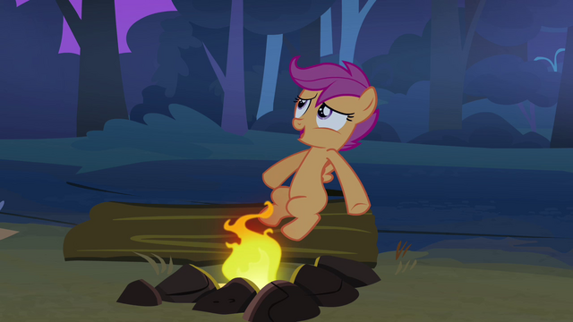 File:Scootaloo 'How they were all afraid of the olden pony' S3E06.png