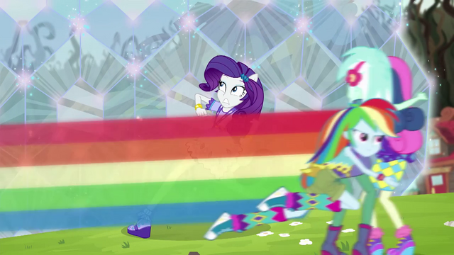 File:Rainbow Dash rescuing Lyra and Sweetie Drops EG4.png