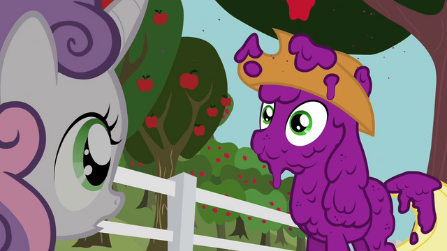 File:Applejack covered in grape juice S2E05.png