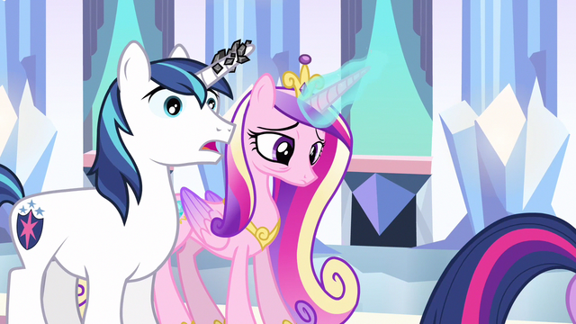 File:Princess Cadance & Shining Armor dumbfounded S3E1.png