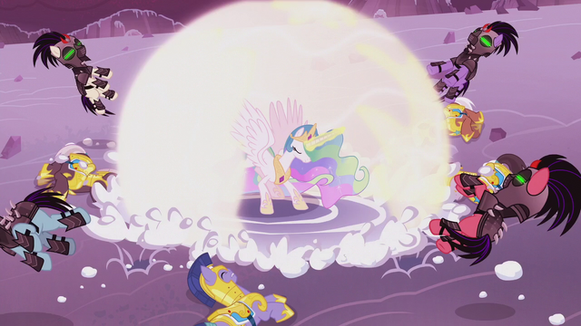 File:Princess Celestia blows the Crystal Ponies away S5E25.png
