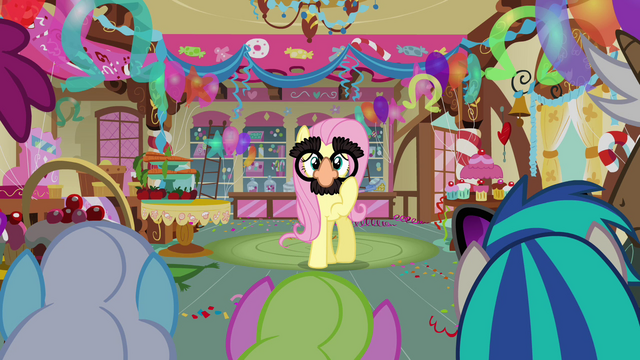 File:Fluttershy wearing Groucho glasses S03E13.png
