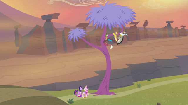 File:Discord on his thinking tree S4E11.png