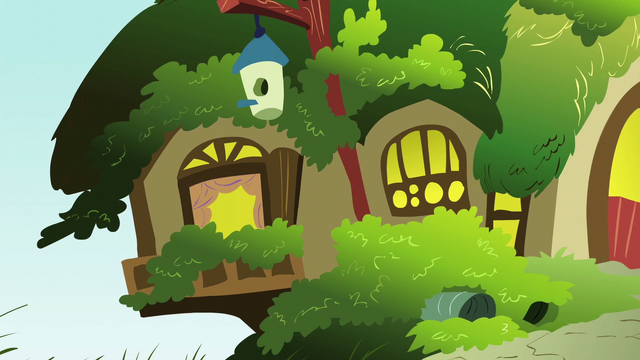File:Fluttershy's cottage exterior; left side close-up S6E11.png